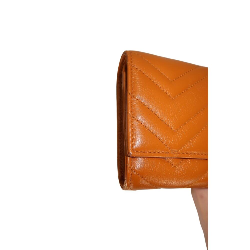 Gucci Calfskin Matelasse GG Marmont Continental Wallet Cognac Brown Women's - Picture 5 of 8